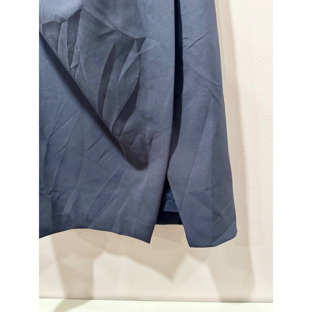 Lauren Ralph Lauren Navy One Shoulder Puff Sleeve Ruched Sheath Dress 10 - Picture 5 of 7